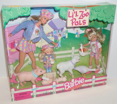 Mattel - Barbie - Li'l Zoo Pals Barbie, Stacie & Kelly Gift Set - кукла
