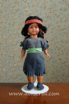  - Unknown Celluloid American Indian Doll - кукла