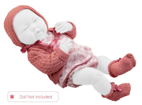 JC Toys/Berenguer - Pink Knit multi piece outfit for 15