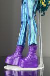 Wedge boots with buckles